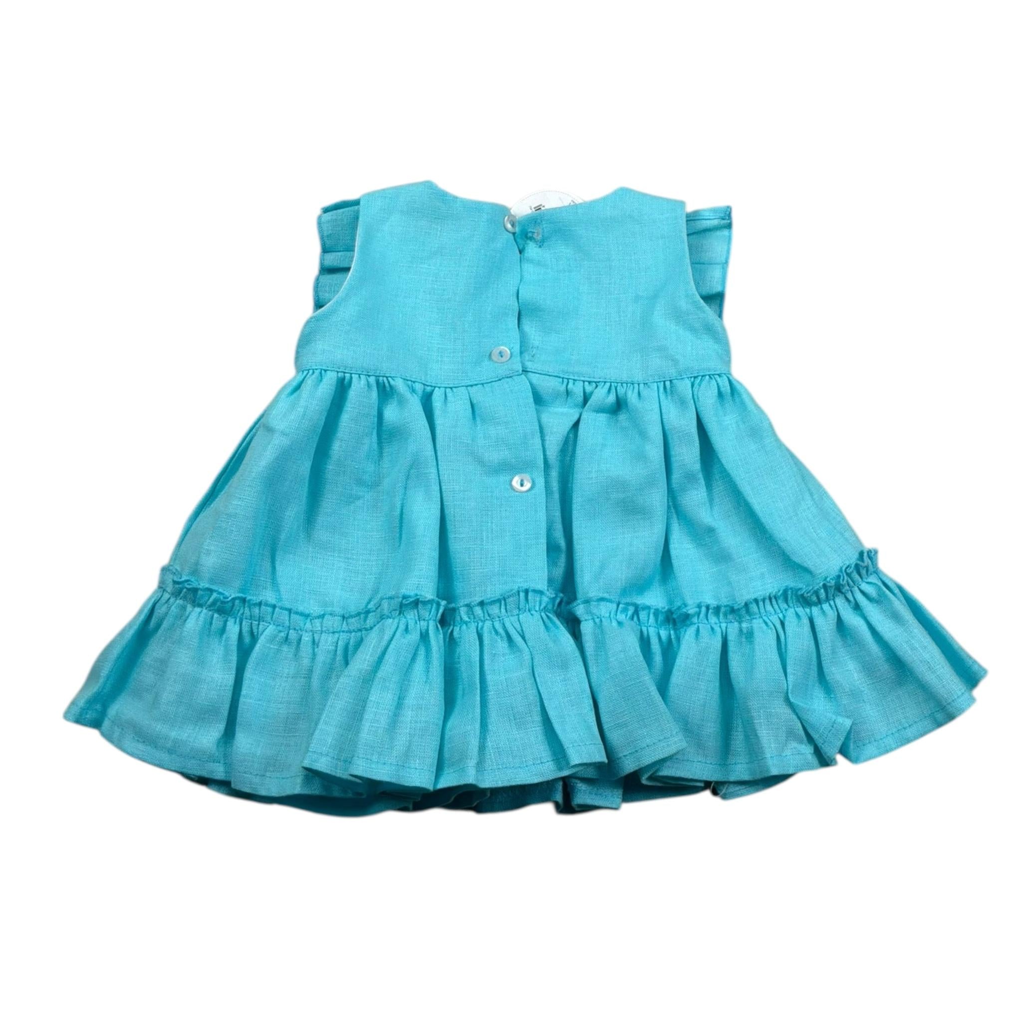 Juliana Abito Giromanica Tinta Unita per Neonata 25127 TURCHESE JULIANA 
