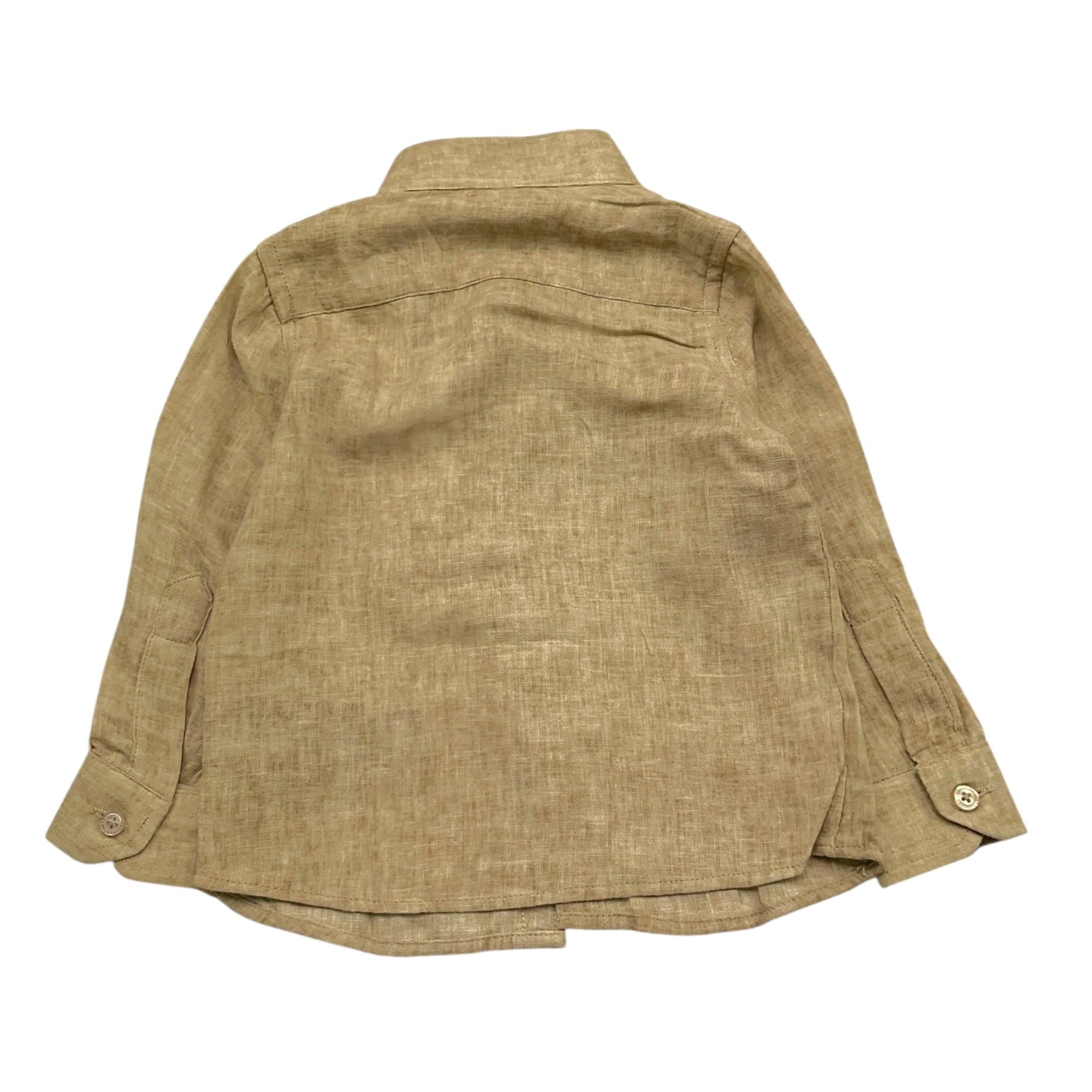 Trussardi Camicia Manica Lunga Tinta Unita con Colletto Coreano per Neonato TIP25042CA SABBIA TRUSSARDI 