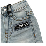 Iceberg Bermuda In Denim Tinta Unita con Girovita Regolabile per Neonato BMICE51008 AZZURRO ICEBERG 