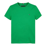 Tommy Hilfiger T-Shirt Girocollo Tinta Unita con Logo per Neonato KB0KB06879XN VERDE TOMMY HILFIGER 
