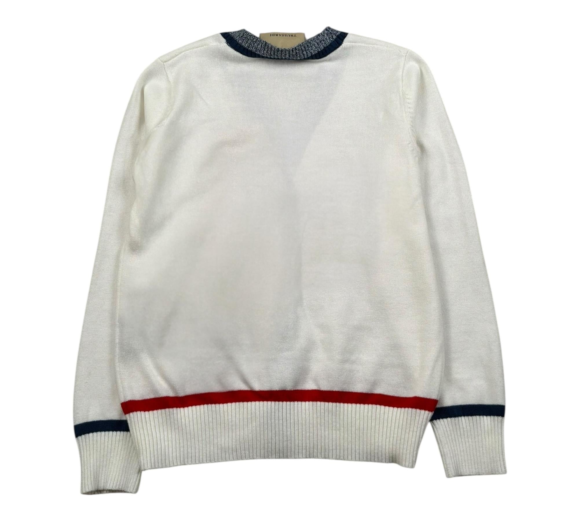 Trussardi Cardigan Tinta Unita con Bottoni E Stampa per Bambino TBP26148CD PANNA TRUSSARDI 