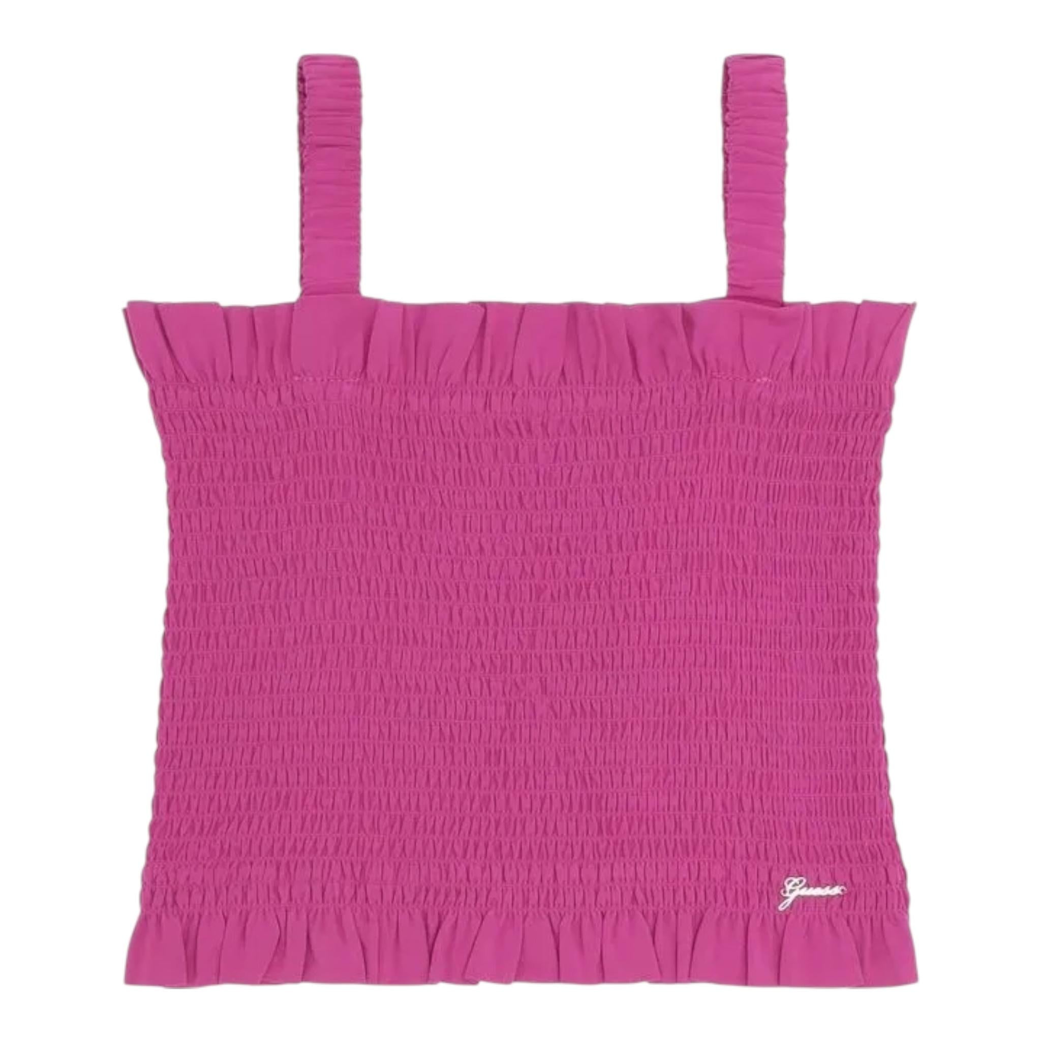 Guess Top Tinta Unita con Logo per Bambina J5GH01WG5S2 MAGENTA GUESS 