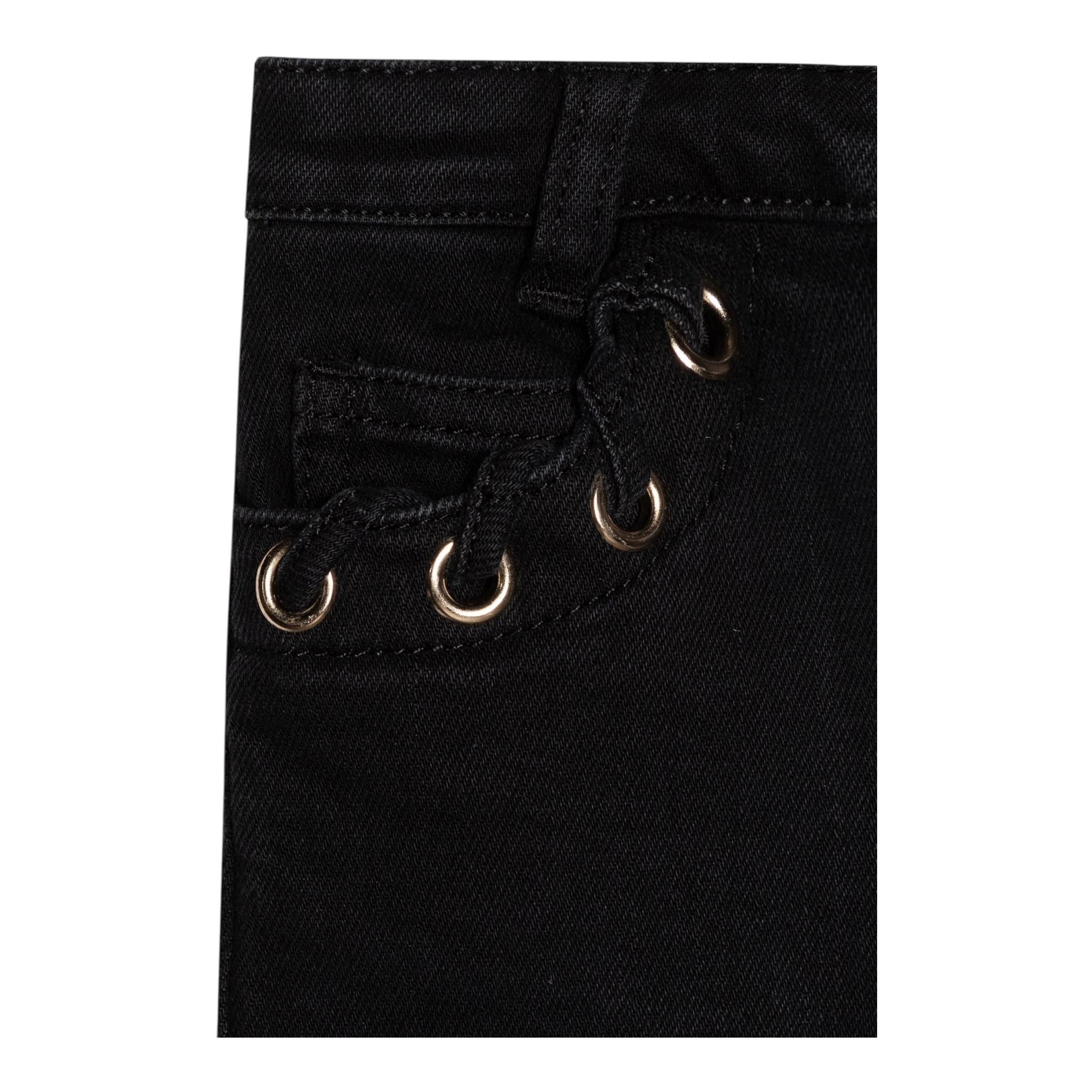 MICHAEL KORS jeans tinta unita con girovita regolabile Nero per Bambina R30182X NERO MICHAEL KORS 