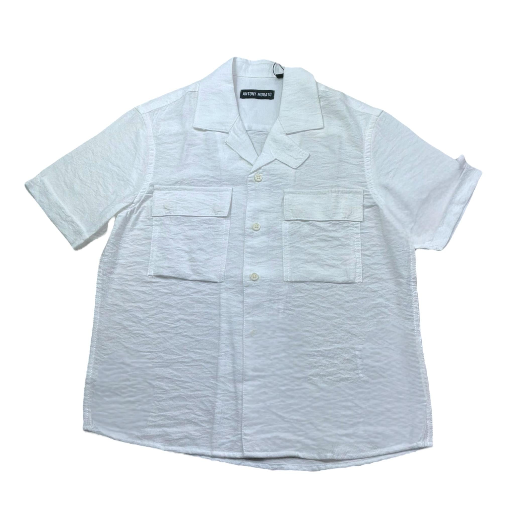 Antony Morato Camicia Tinta Unita Mezza Manica per Bambino MKSS00078 BIANCO ANTONY MORATO 