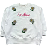 Saint Barth Felpa Chiusa Girocollo Tinta Unita con Ricami per Bambina BRIONY BIANCO SAINT BARTH 