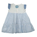 Juliana Abito Bicolore con Fantasia A Righe Bianco per Bambina 25130 BIANCO JULIANA 