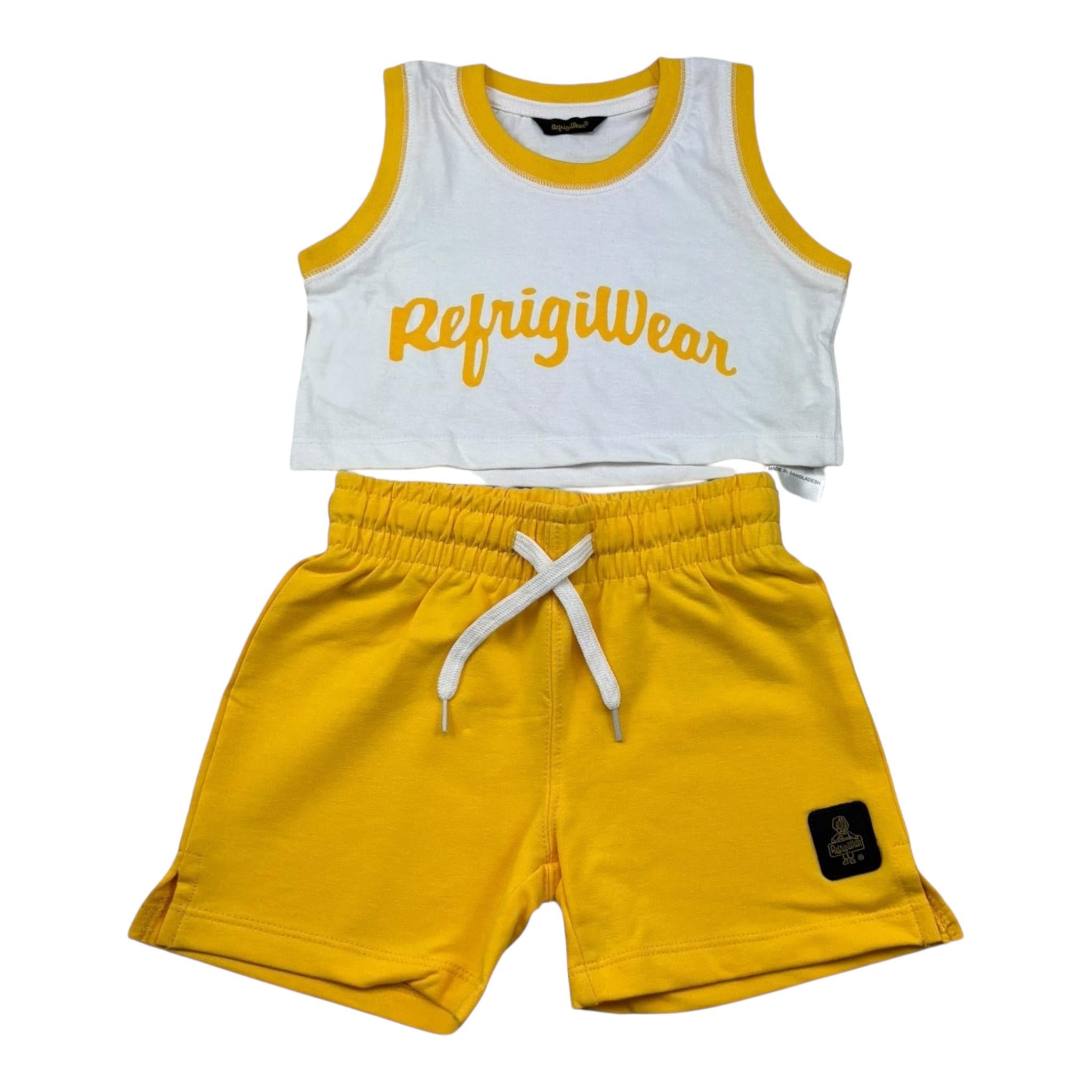 Refrigiwear Completo 2 Pezzi Top-Short per Neonata RG1471W25 BIANCO/GIALLO REFRIGIWEAR 