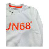 Sun68 Felpa Chiusa Girocollo Tinta Unita con Logo per Bambino F31310 BIANCO SUN68 