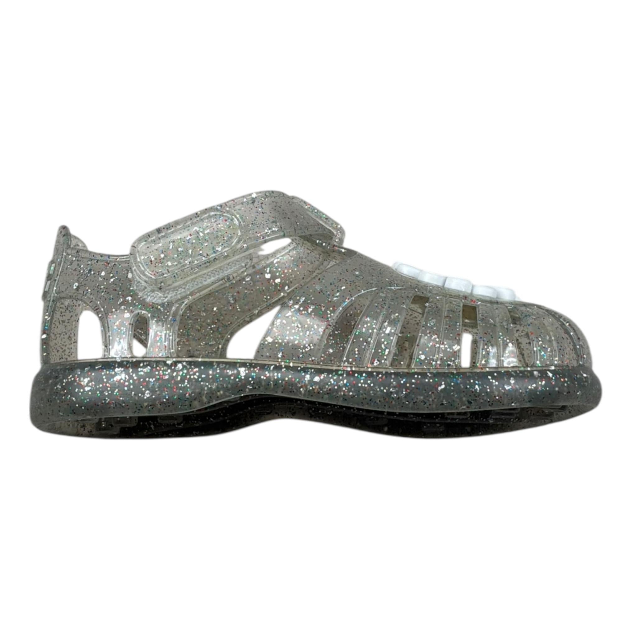 Igor Sandalo In Gomma Tinta Unita con Glitter per Bambina S10322J GRIGIO IGOR 