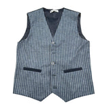 Over-D Gilet Tinta Unita con Bottoni E Fantasia A Righe per Bambino OK1105SGL BLU OVER-D 
