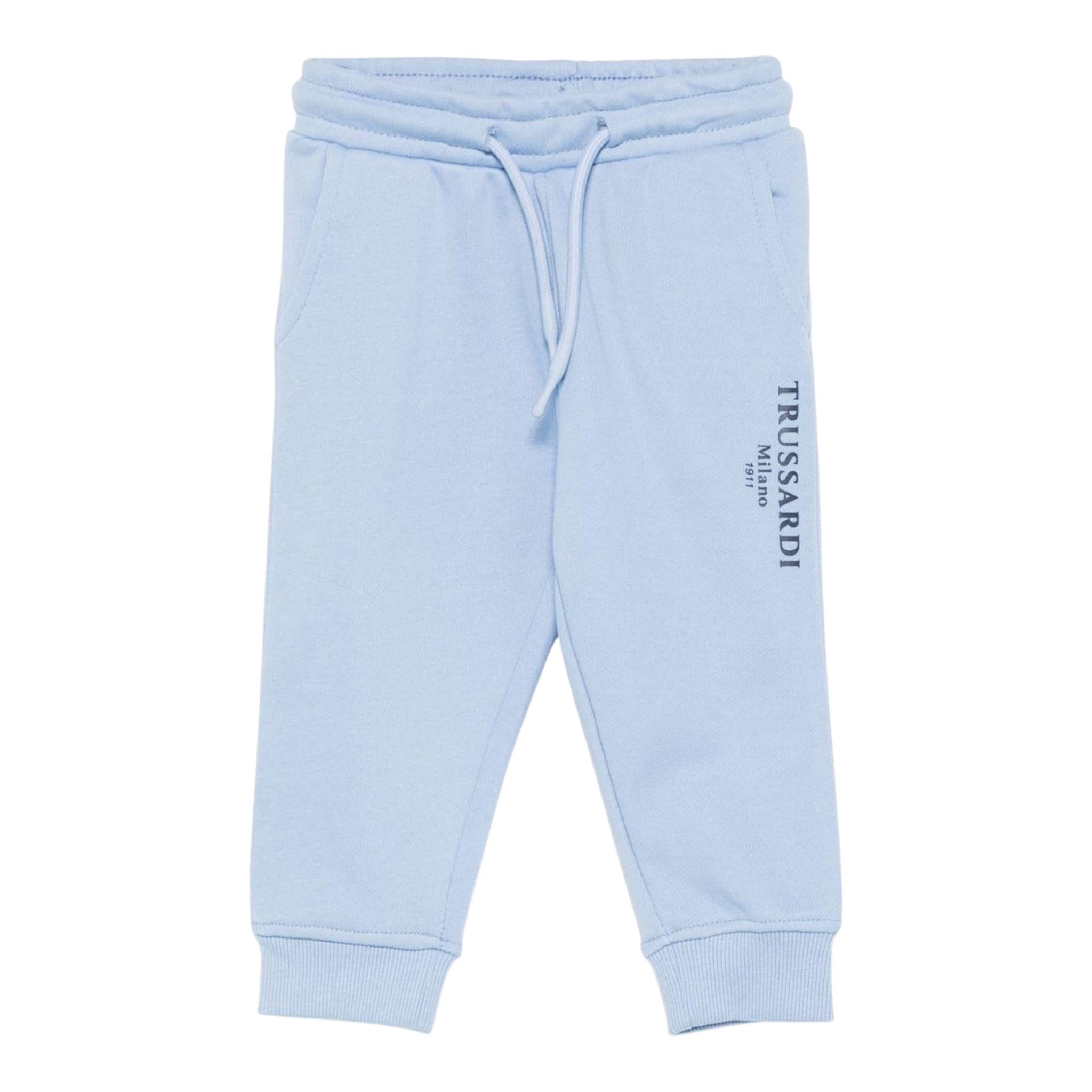 Trussardi Pantalone Tinta Unita con Elastico In Vita per Neonato TIP25015PA AZZURRO TRUSSARDI 