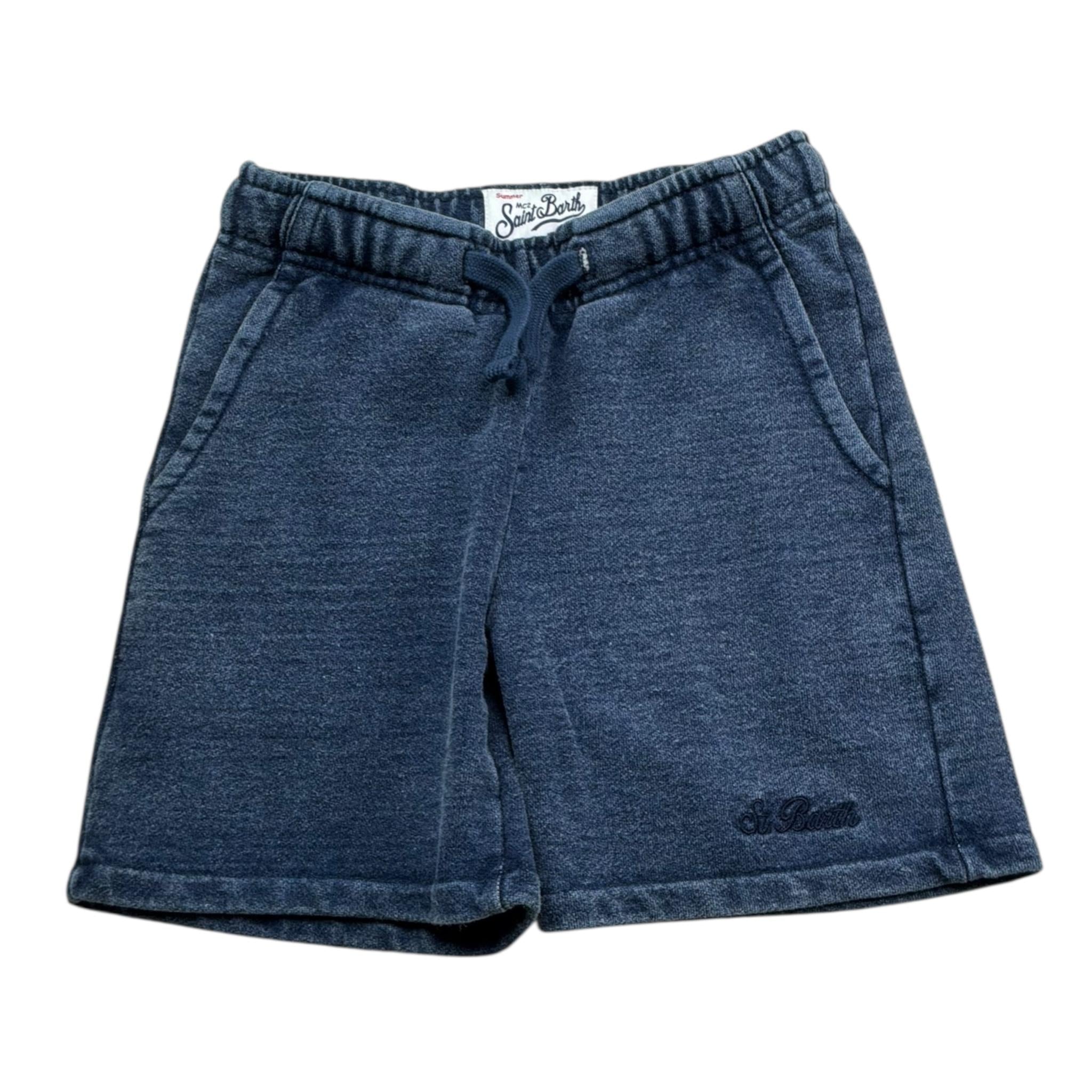 Saint Barth Bermuda In Denim Tinta Unita con Elastico In Vita per Bambino 00490L BLU SAINT BARTH 