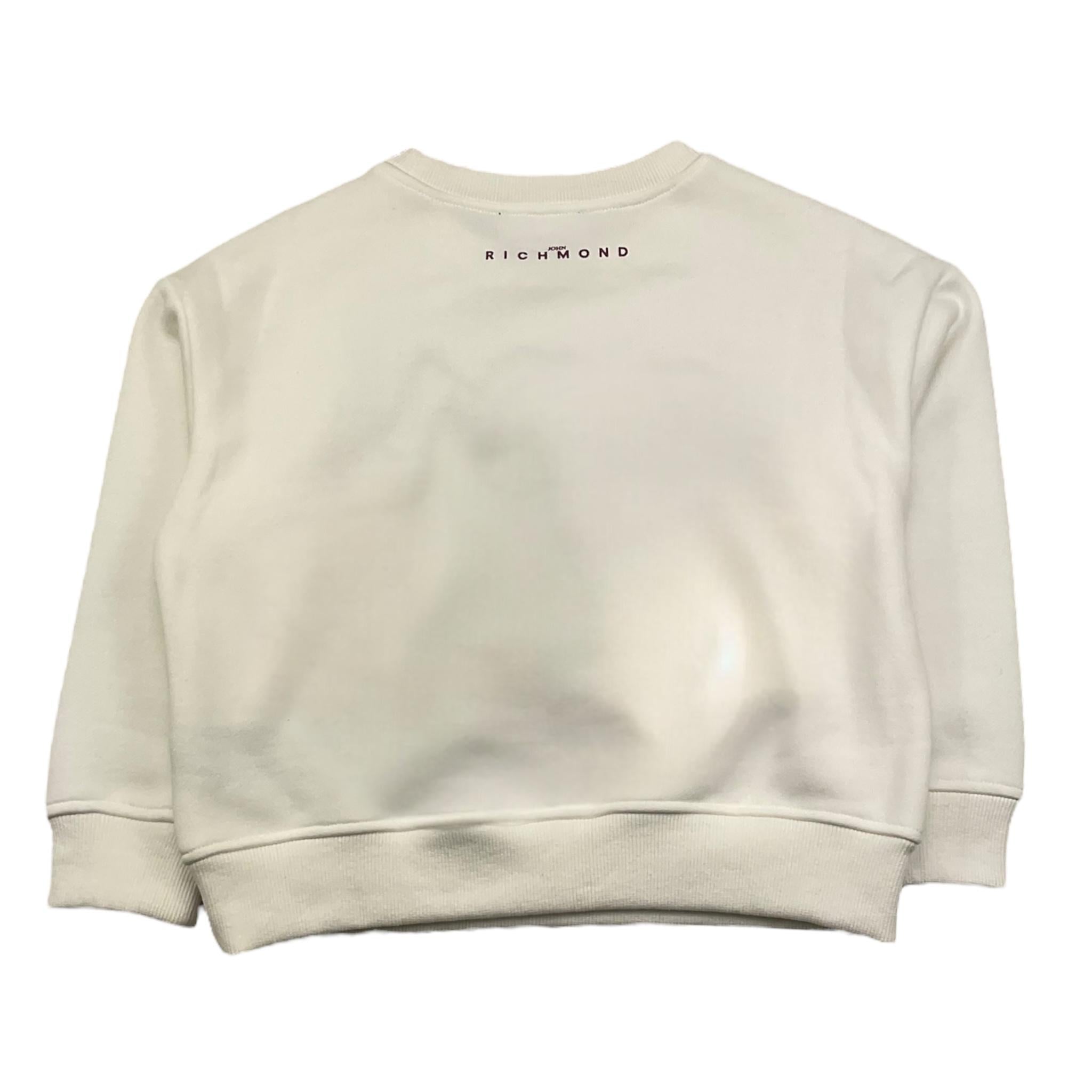 JOHN RICHMOND felpa chiusa girocollo tinta unita con stampa Bianco per Bambina RGA25075FE BIANCO JOHN RICHMOND 