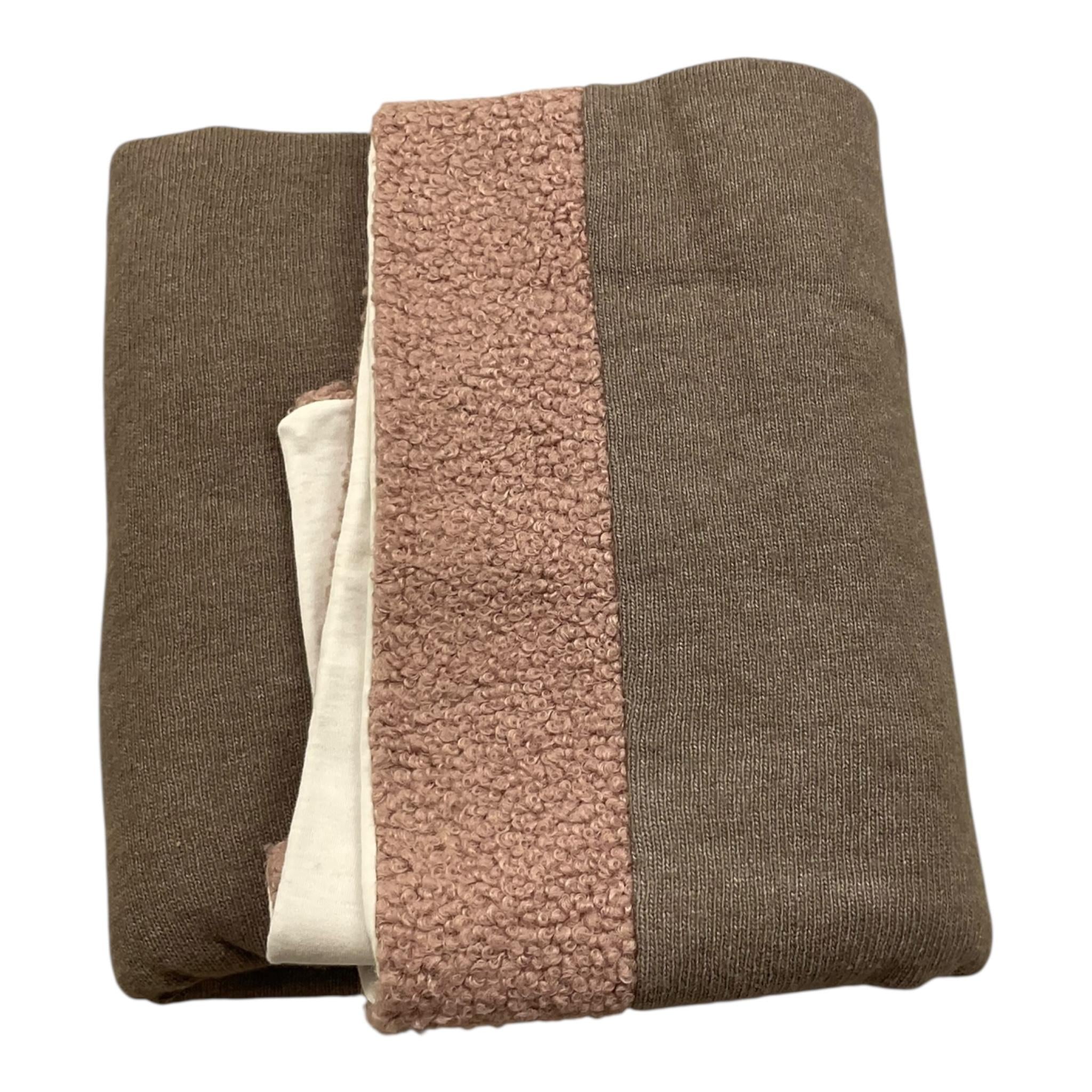 LALALU' coperta tinta unita con ricami in contrasto Tortora per Neonata COL9NX TORTORA LALALU' 