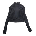 MET maglia tinta unita a costine collo alto Nero per Bambina ME452 NERO MET 