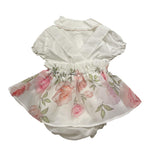 Barcellino Completo 2 Pezzi Camicia Body-Salopette Bicolore per Neonata 121304 BIANCO/ROSA BARCELLINO 