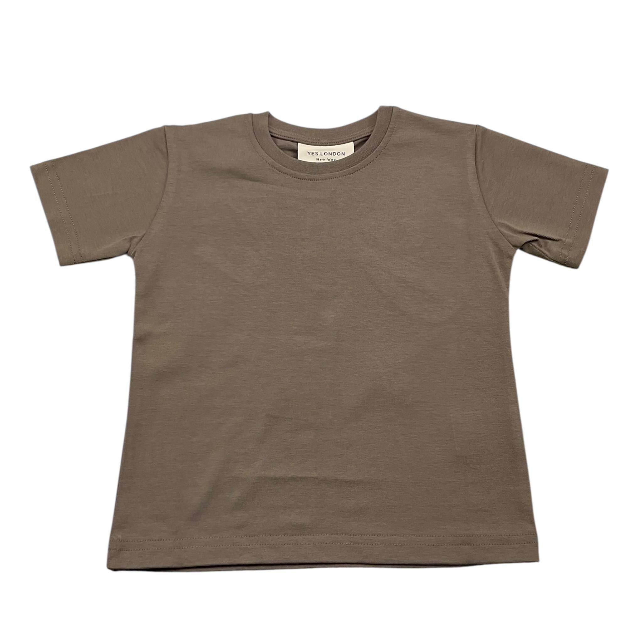 YES LONDON t-shirt girocollo tinta unita  Fango per Bambino JR2111 FANGO YES LONDON 