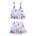 Monnalisa Completo 2 Pezzi Top-Gonna per Bambina 19E079 BIANCO MONNALISA 