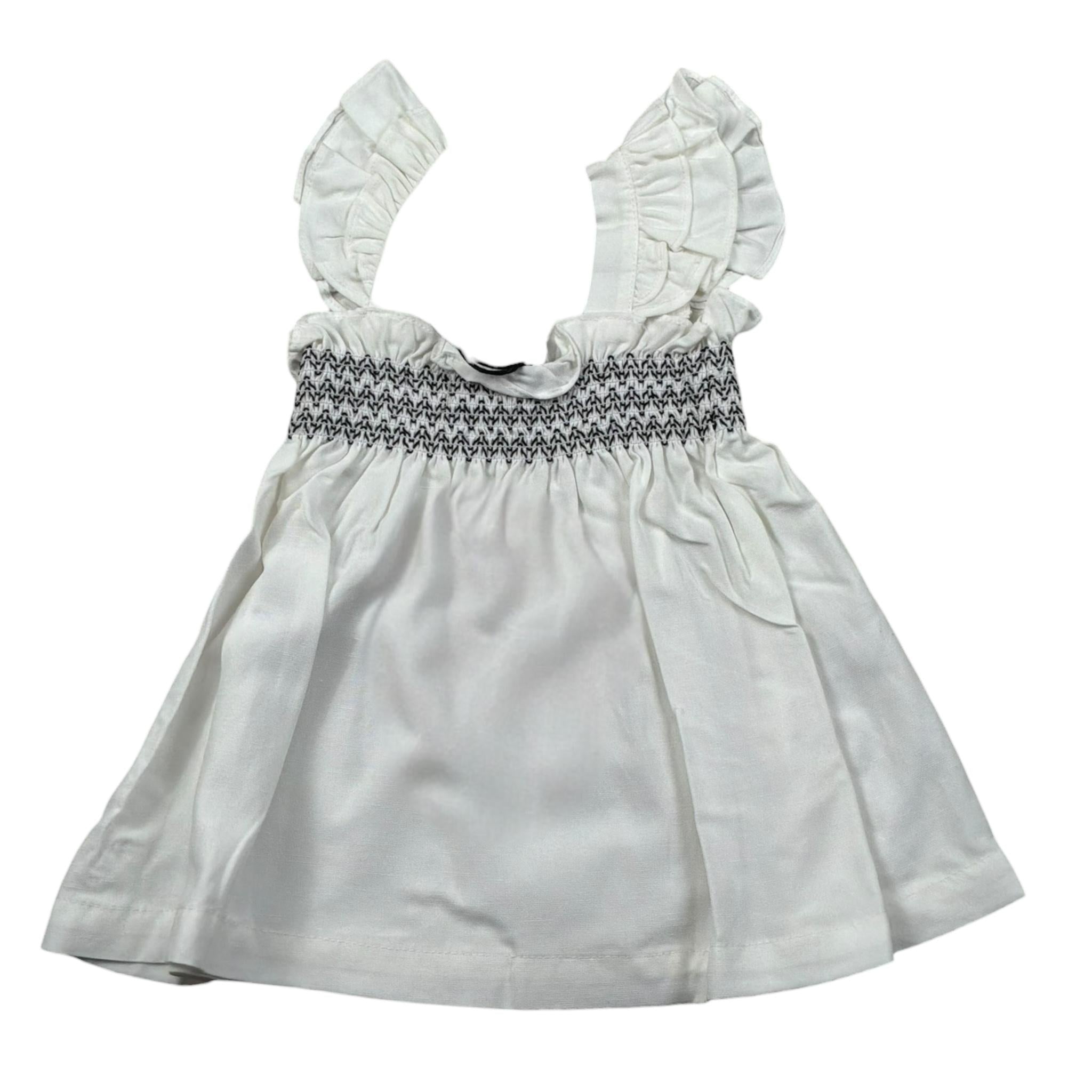 Please Camicia Giromanica Tinta Unita per Neonata CC00300G71 BIANCO PLEASE 