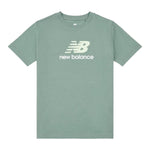 New Balance T-Shirt Girocollo Tinta Unita con Stampa Logo per Bambino LAKB0009 VERDE NEW BALANCE 