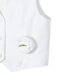 Miss Blumarine Gilet Tinta Unita con Applicazione per Bambina IA4021 PANNA MISS BLUMARINE 