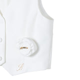 Miss Blumarine Gilet Tinta Unita con Applicazione per Bambina IA4021 PANNA MISS BLUMARINE 