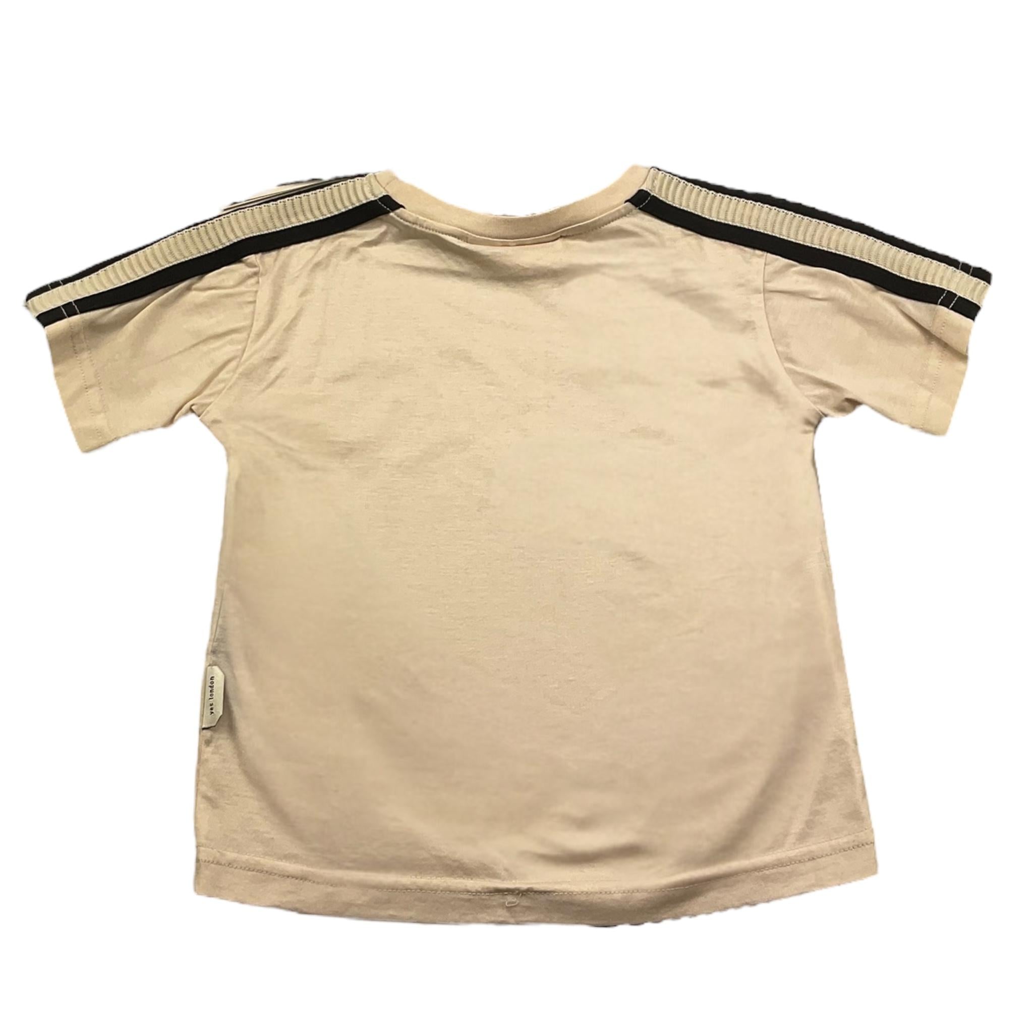 Yes London T-Shirt Girocollo Tinta Unita con Logo per Bambino JR2134 BEIGE YES LONDON 