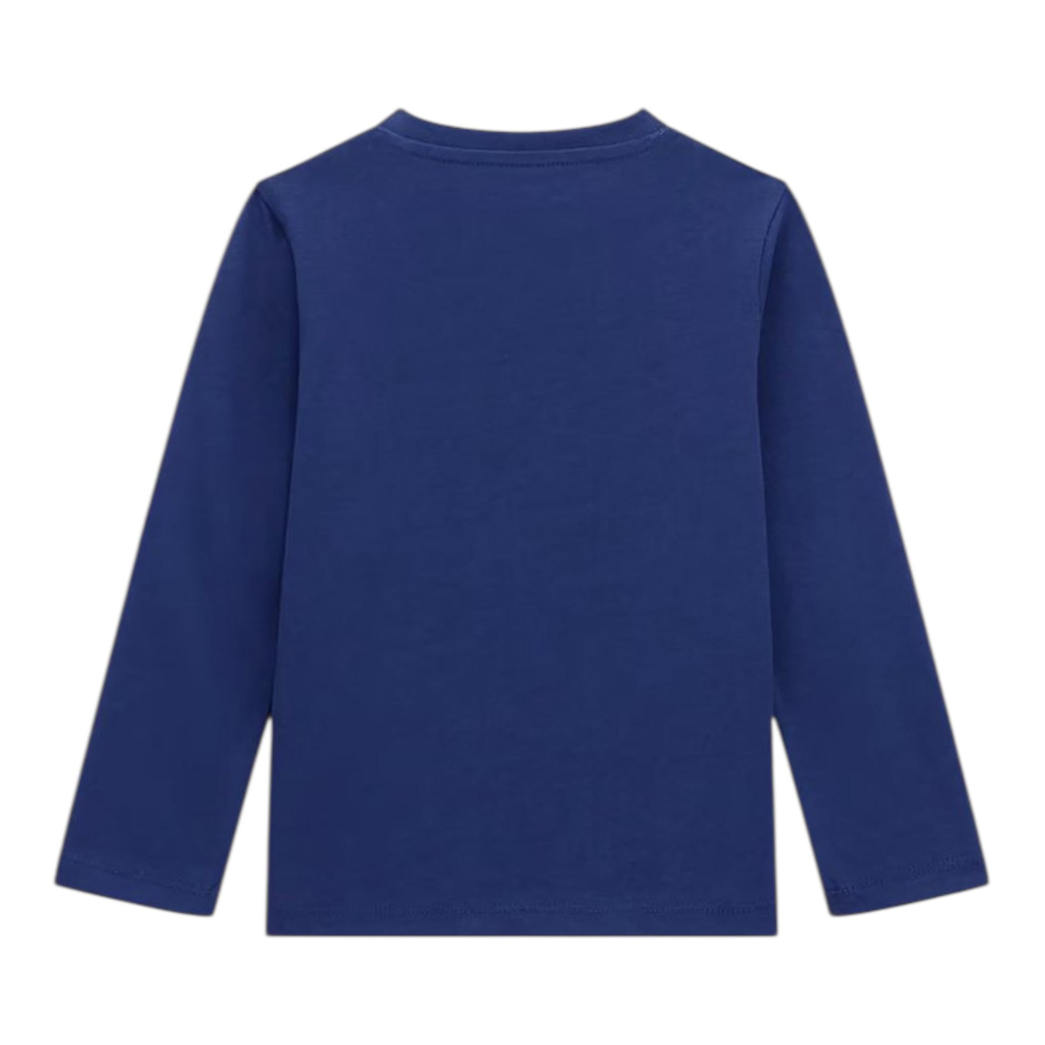 Guess Shirt Girocollo Tinta Unita con Stampa per Neonato N5RI01K8HM4X BLU GUESS 