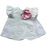 Le Bebe Camicia Mezza Manica Tinta Unita con Applicazione per Neonata LBG6354 BIANCO LE BEBE 