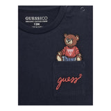 Guess T-Shirt Gircollo Tinta Unita con Stampa per Neonato I5RI03I3Z14X BLU GUESS 