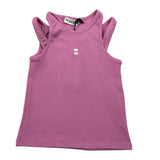 Please Canotta Tinta Unita A Costine per Bambina M019072G72 ROSA PLEASE 