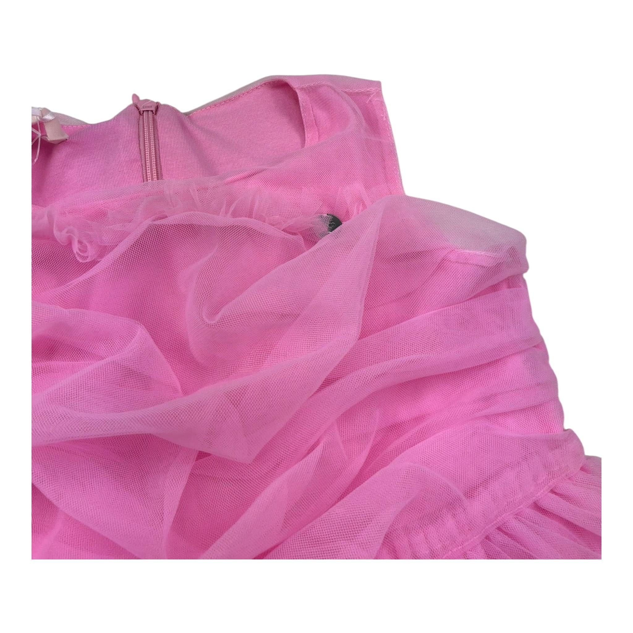 Liu Jo Abito Tinta Unita con Tulle per Neonata KA5115X ROSA LIU JO 