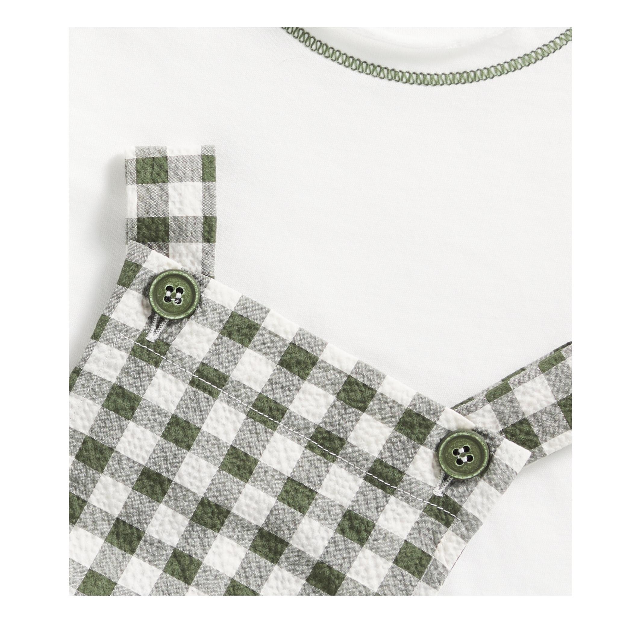 Il Gufo Completo 2 Pezzi T-Shirt-Salopette per Neonato P25DP469C3161 BIANCO/VERDE IL GUFO 