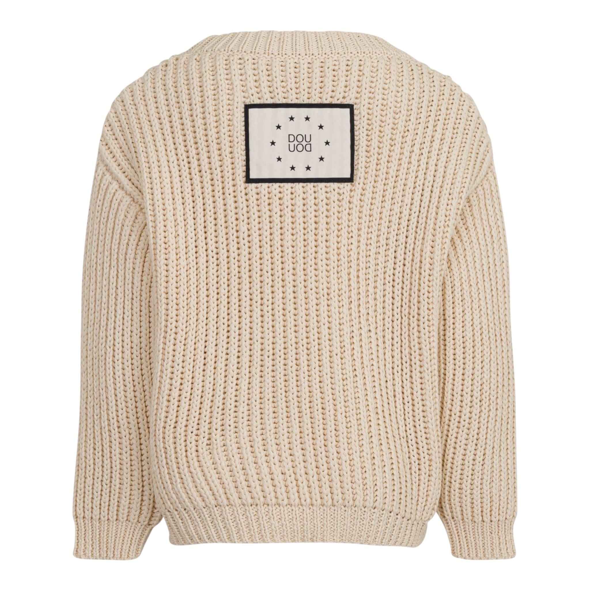 Dou Dou Maglia Tinta Unita con Logo Retro per Bambina DW9P10X BEIGE DOU DOU 