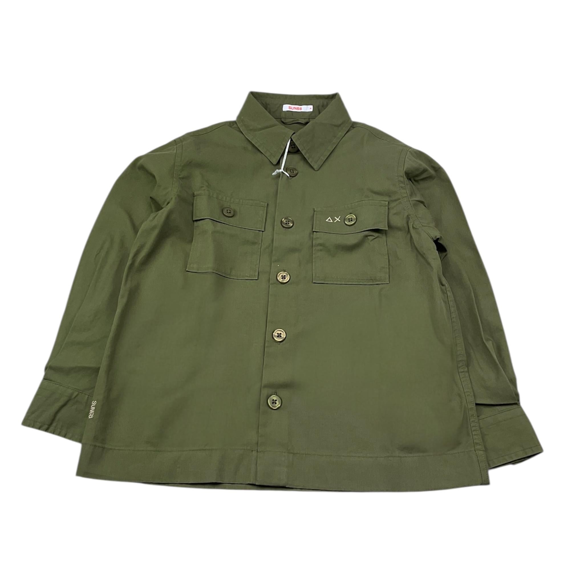 Sun68 Camicia Manica Lunga Tinta Unita per Bambino CPS35313 VERDE SUN68 