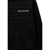 Balmain Felpa Girocollo Tinta Unita Logata per Bambino BT4P90 NERO BALMAIN 