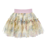 Monnalisa Gonna Tinta Unita In Tulle con Stampa Fiori per Neonata 31E702 GIALLO MONNALISA 