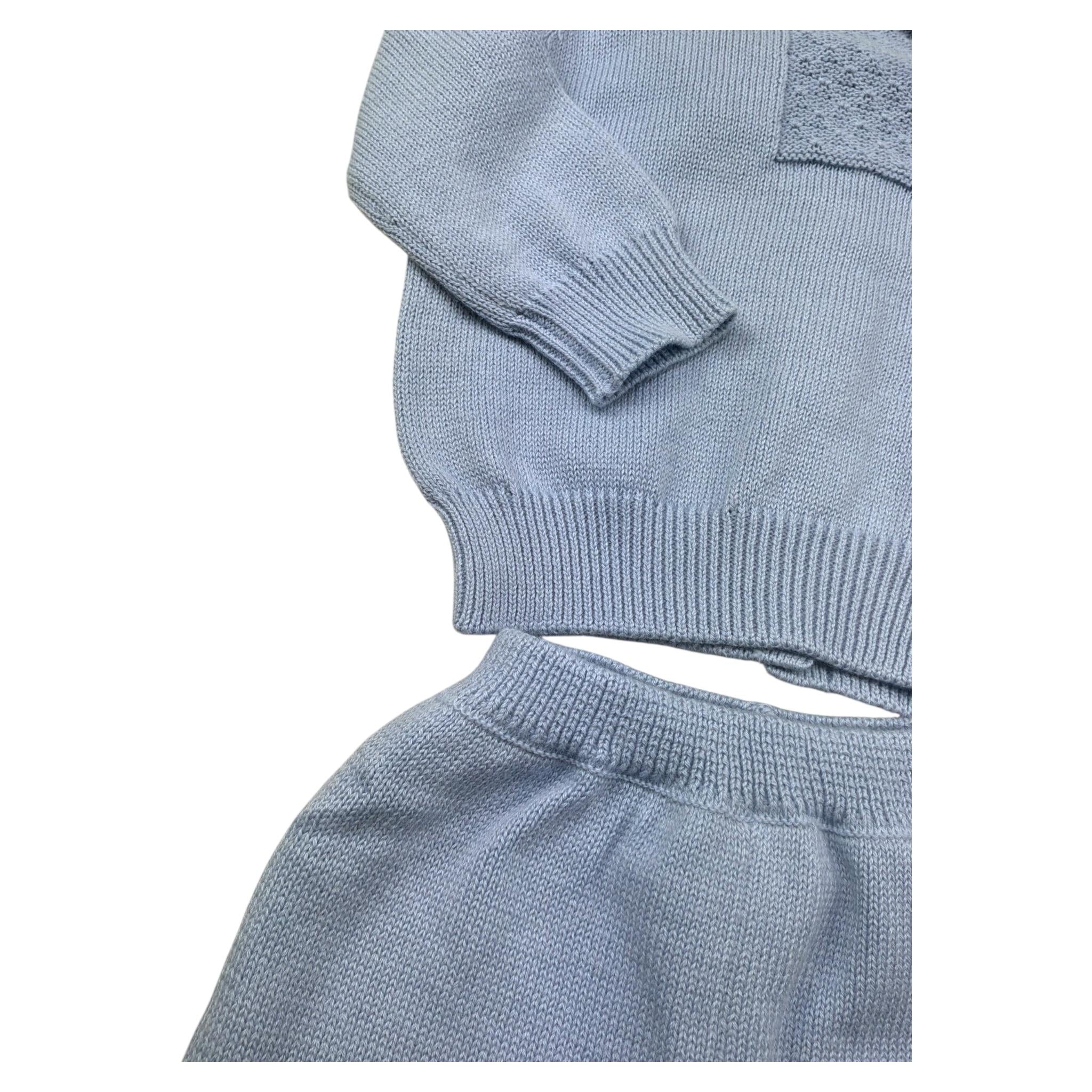 Le Bebe Completo 2 Pezzi Maglia-Ghettina Tinta Unita per Neonato LBB5305 AZZURRO LE BEBE 