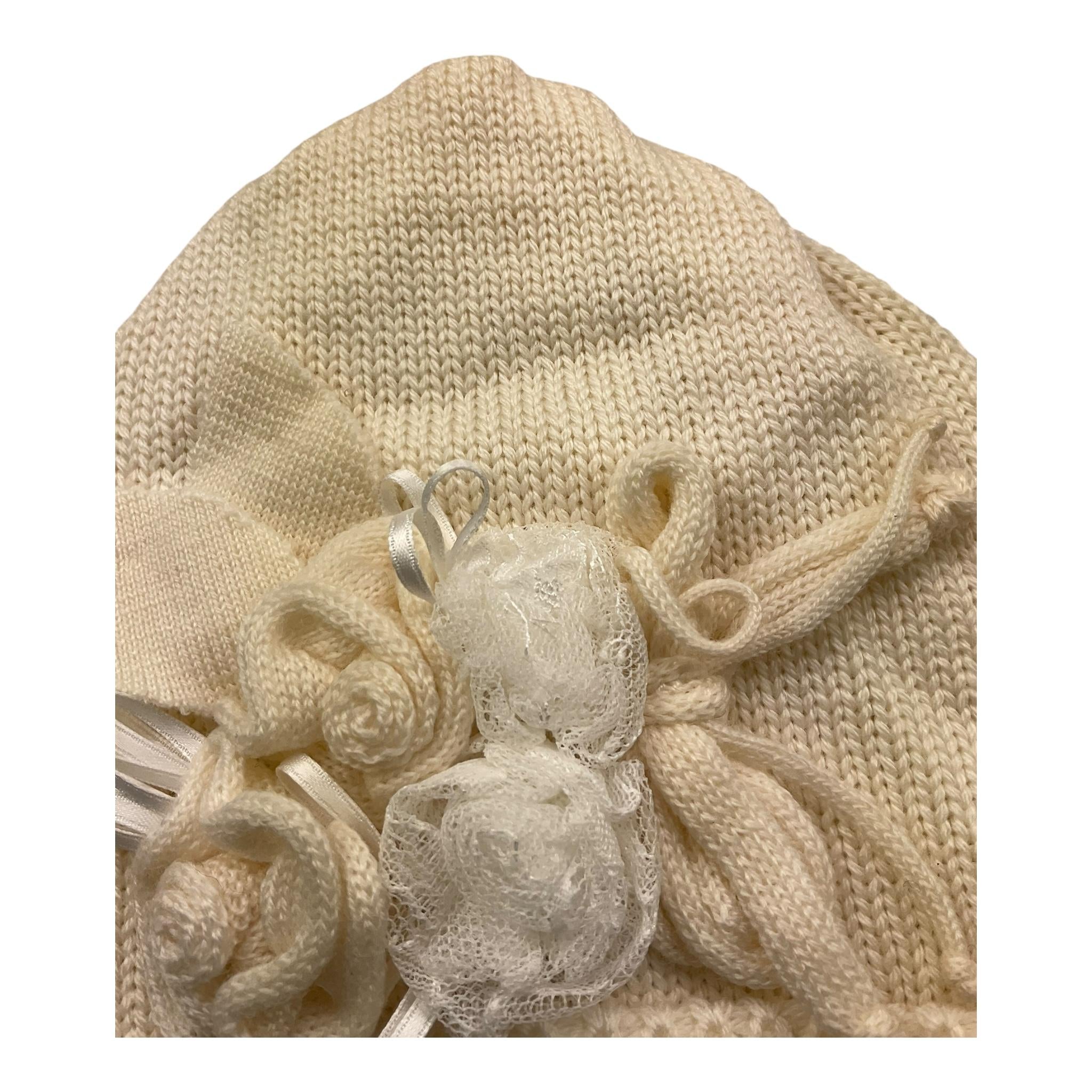 ALETTA cappello tinta unita con applicazioni Panna per Neonata CR888860 PANNA ALETTA 