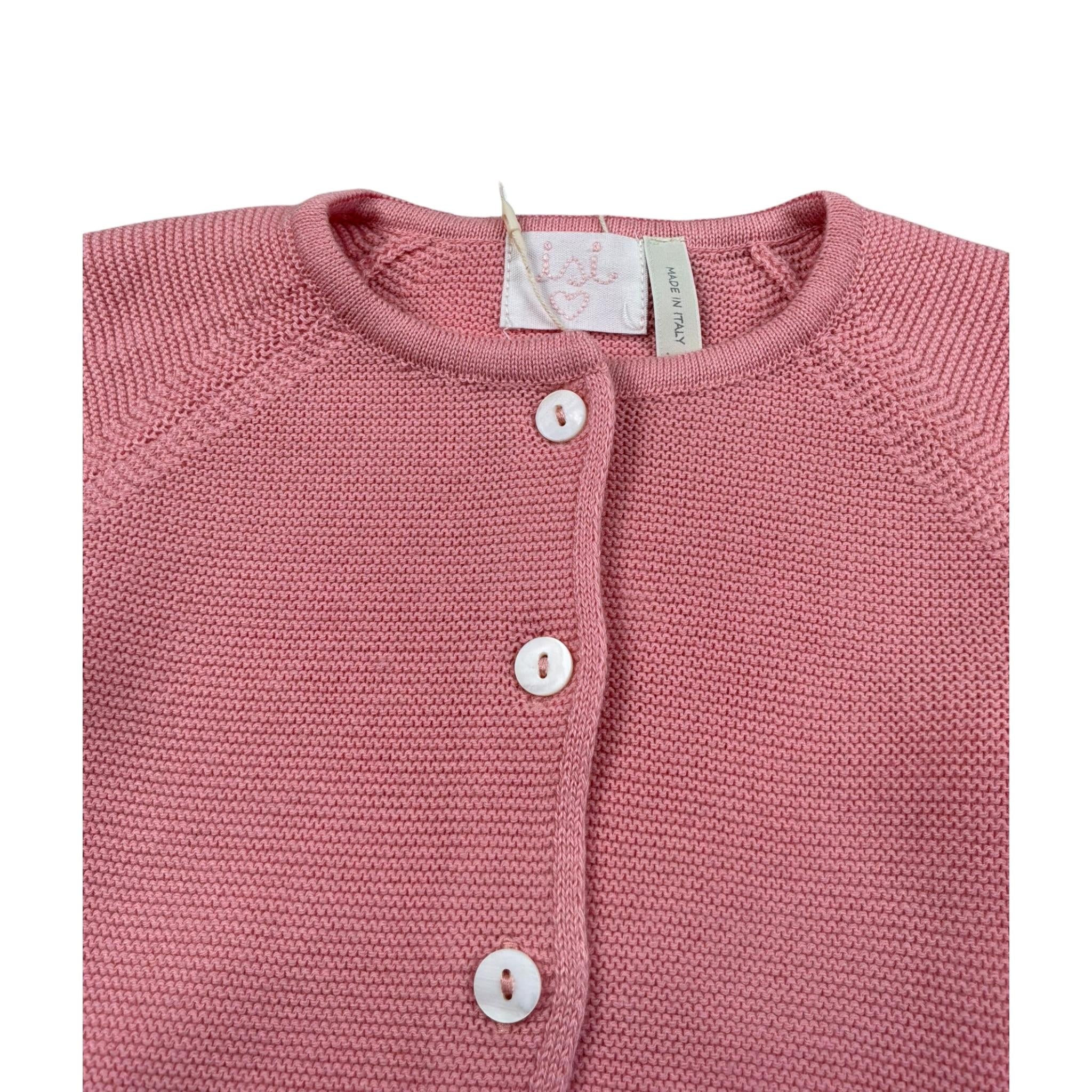 Malvi & Co Cardigan tinta unita Rosa per Neonata S24N133GFMM ROSA MALVI & CO 