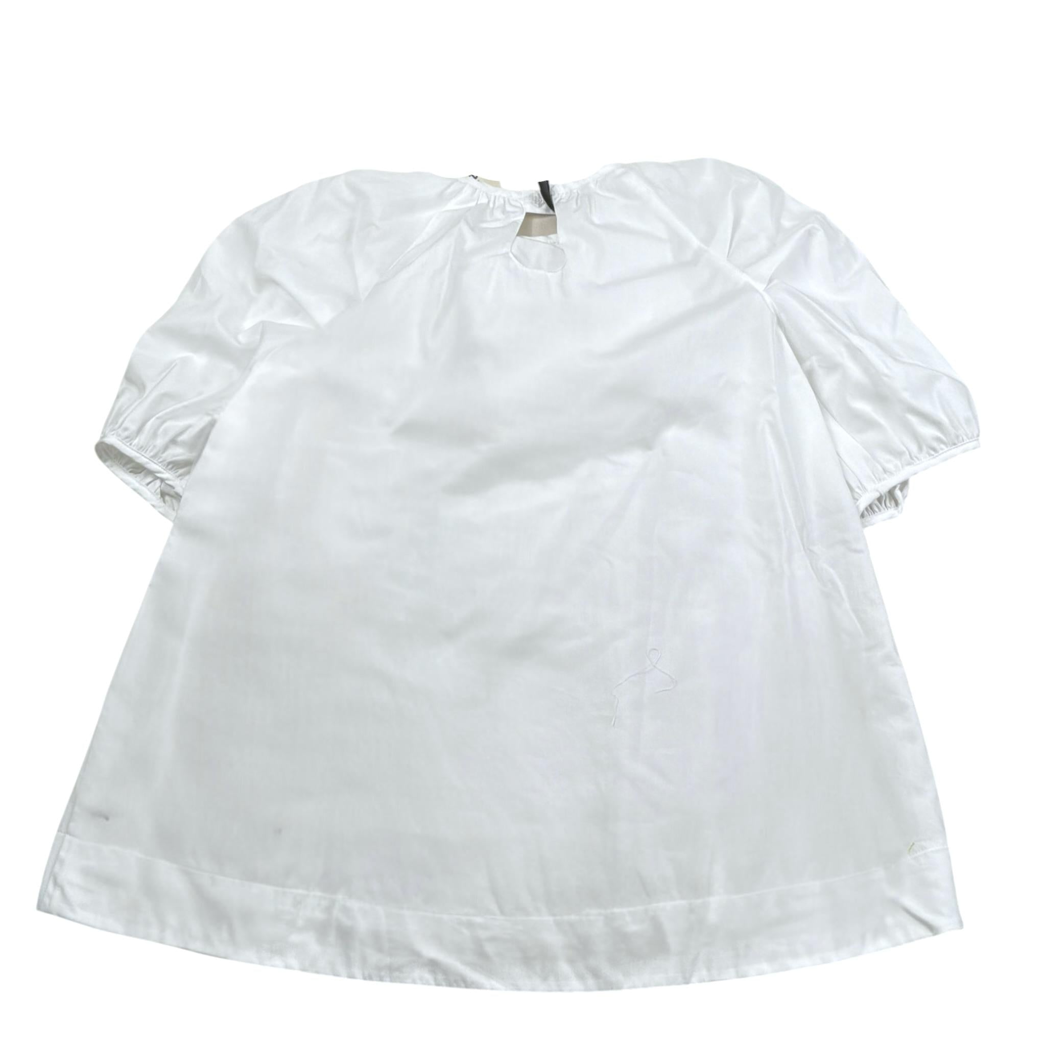 Simonetta Abito Tinta Unita con Stampa per Bambina SW1B53 BIANCO SIMONETTA 