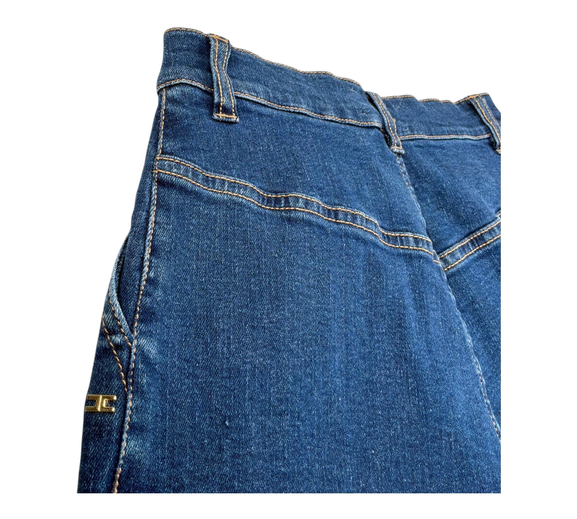 Elisabetta Franchi Short Bermuda Tinta Unita In Denim per Bambina EFBE071 BLU ELISABETTA FRANCHI 