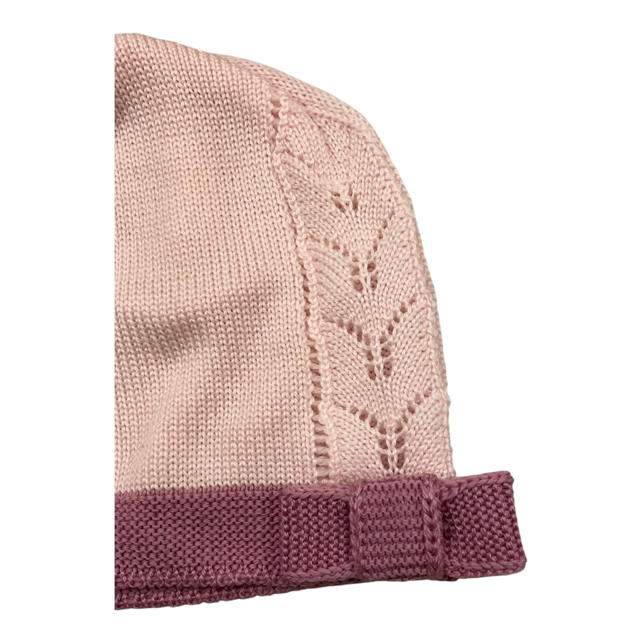 COLORI CHIARI cappello tinta unita con fiocco in contrasto Rosa per Neonata FF787885 ROSA COLORI CHIARI 