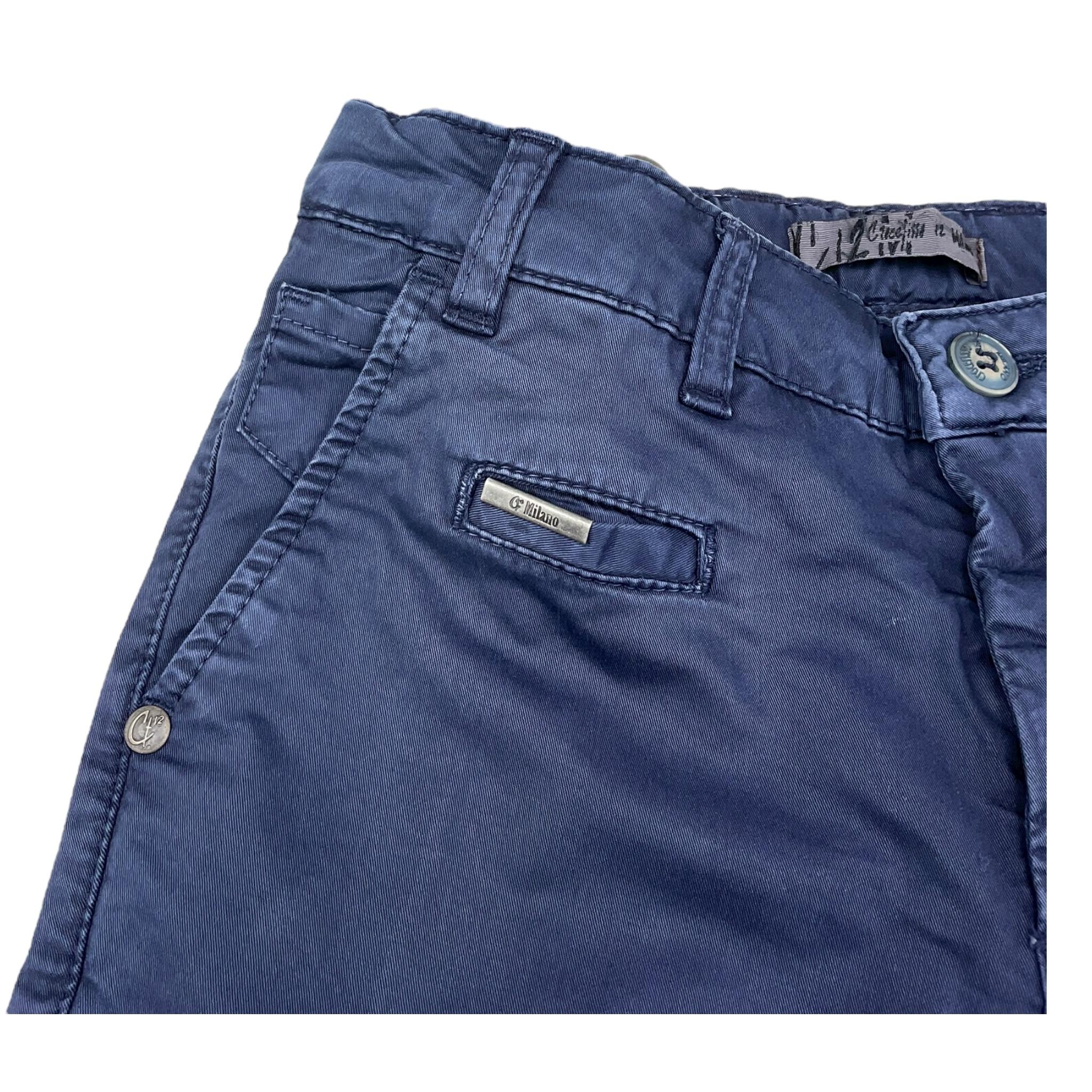 Crocefisso 12 Milano Pantalone Tinta Unita con Girovita Regolabile per Bambino PK0609 BLU CROCEFISSO 12 MILANO 