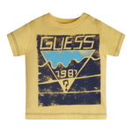 Guess T-Shirt Girocollo Tinta Unita con Stampa per Neonato N1GI15K8HM0 GIALLO GUESS 