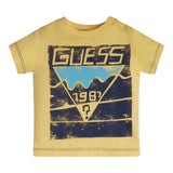 Guess T-Shirt Girocollo Tinta Unita con Stampa per Neonato N1GI15K8HM0 GIALLO GUESS 