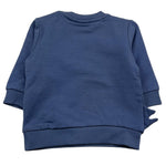 NAME.IT felpa chiusa girocollo tinta unita con stampa in contrasto Blu per Neonato 13212747 BLU NAME.IT 