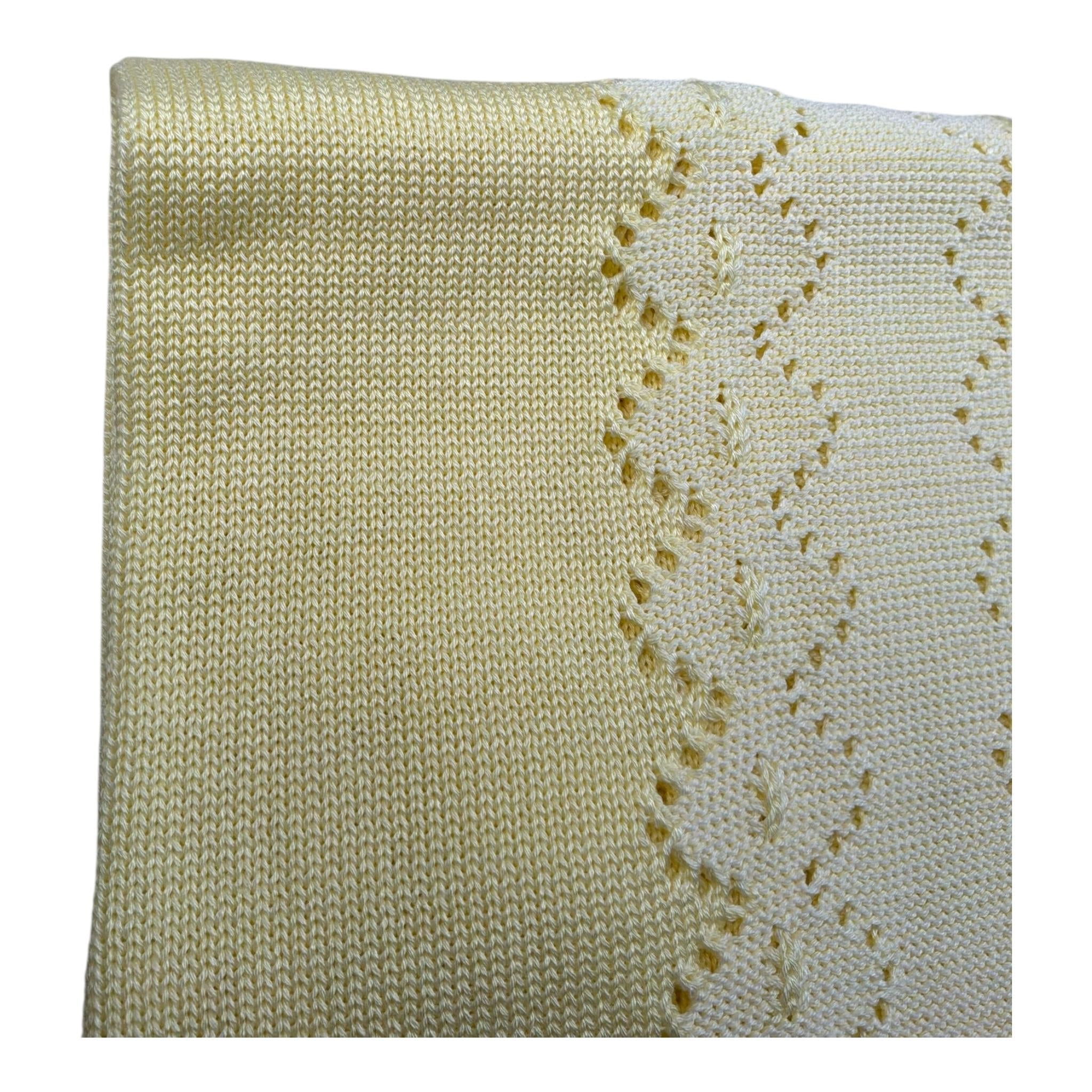 Marlu' Coperta Tinta Unita con Ricami per Neonata ES1280 GIALLO MARLU' 