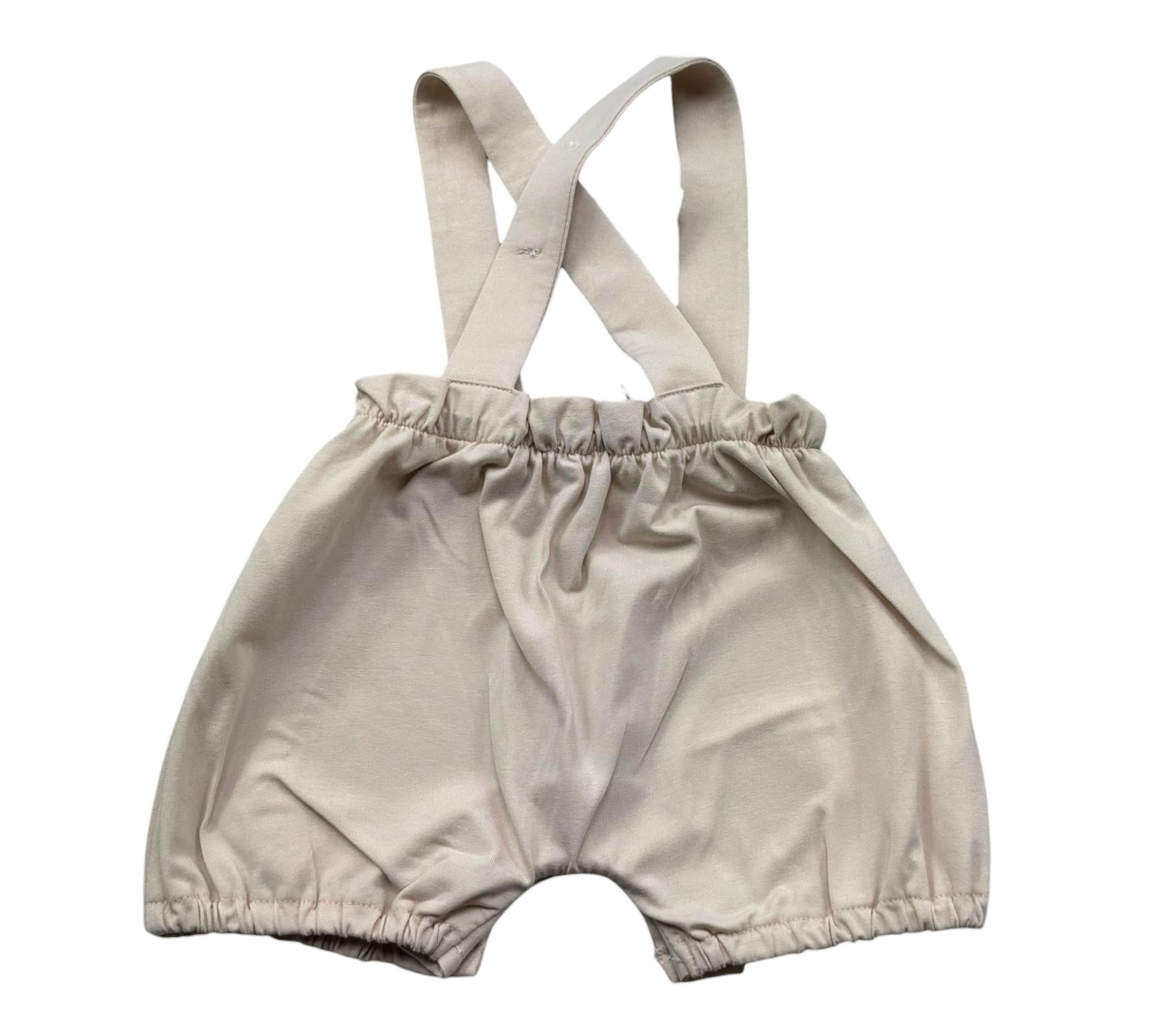 Le Bebe Pagliaccetto Tinta Unita con Bretelle per Neonata LBG6310 BEIGE LE BEBE 