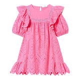 Twinset Abito Tinta Unita Traforato per Bambina 231GJ2QAG ROSA TWINSET 